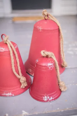 Decorator's Warehouse Red Tin Bells - Set of 3 > Christmas Sale|Christmas Decor