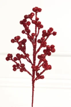 Decorator's Warehouse 26" Red Tinsel Berry Spray > Nutcracker|Christmas Sale