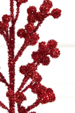 Decorator's Warehouse 26" Red Tinsel Berry Spray > Nutcracker|Christmas Sale