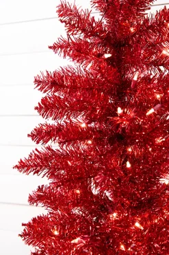 Decorator's Warehouse 4' Red Tinsel Tree > 4 Feet & Under|Christmas Sale