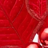 Decorator's Warehouse 39" Red Velvet Holly Leaves Spray > Nutcracker|Christmas Sprays
