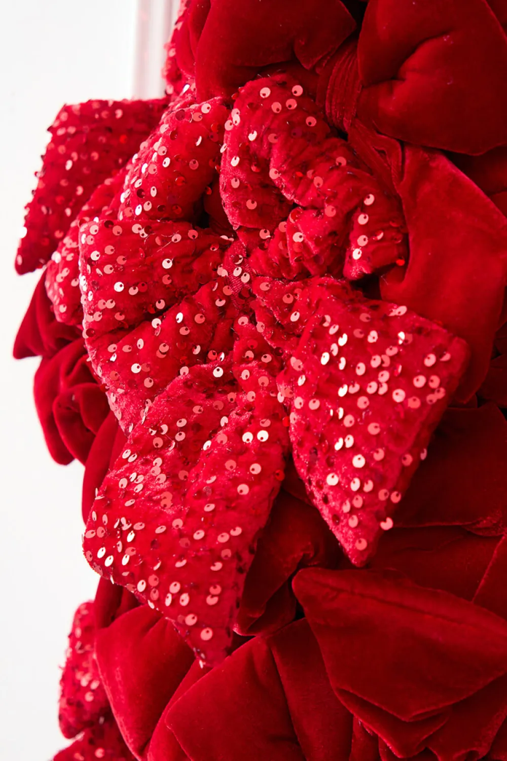 Decorator's Warehouse 42" Red Velvet Sequin Bow Wreath > Christmas Decor|All Wreaths
