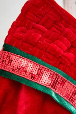 Decorator's Warehouse 20" Red Velvet with Braided Cuff Stocking > Christmas Textiles|Christmas Stockings