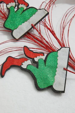 Decorator's Warehouse 37" Red, White and Green Glitter Leg Grass Spray > Storyville|Christmas Sprays