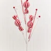 Decorator's Warehouse 32" Red & White Candy Glitter Grass Spray > Christmas Decor|2026 New Additions