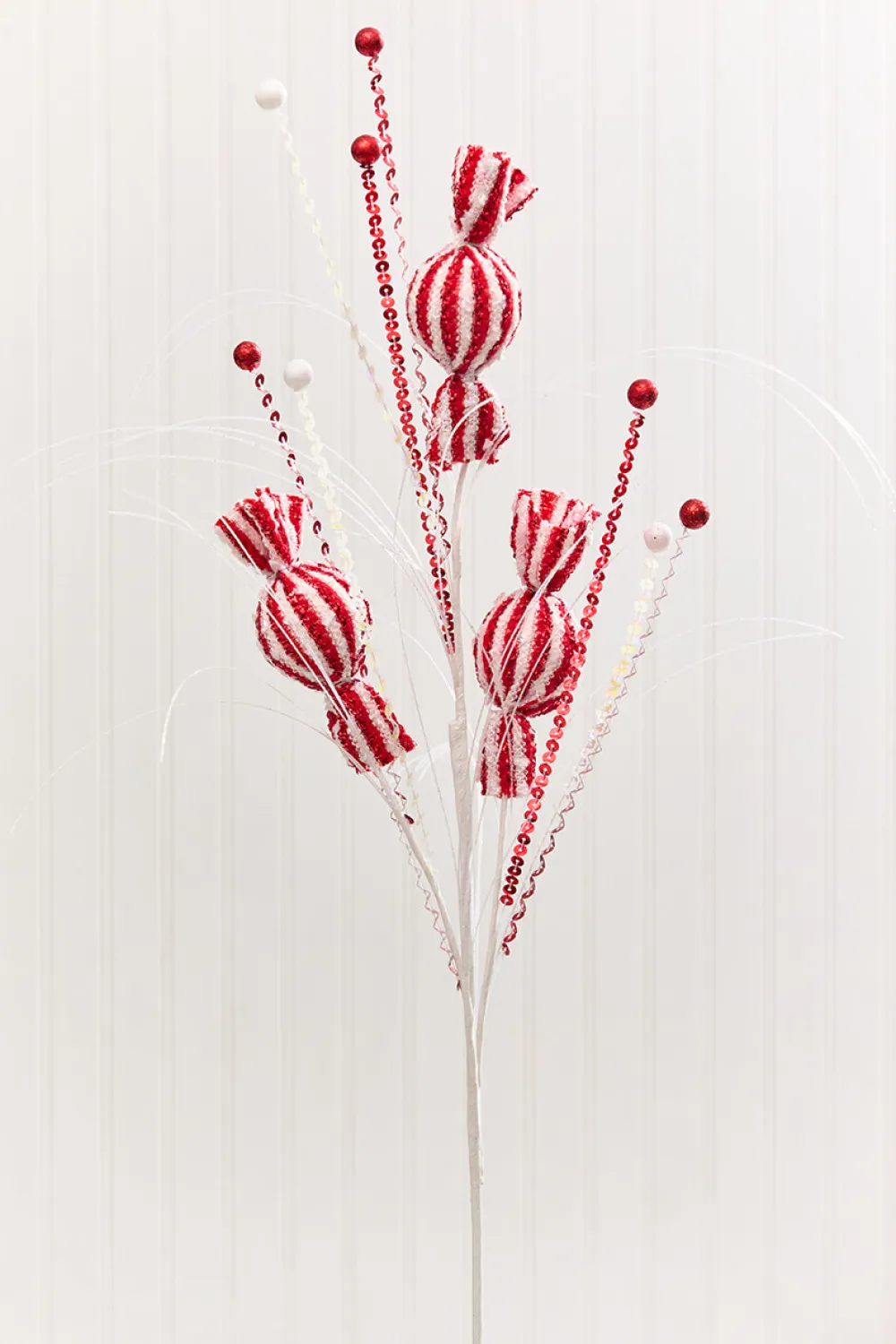 Decorator's Warehouse 32" Red & White Candy Glitter Grass Spray > Christmas Decor|2026 New Additions