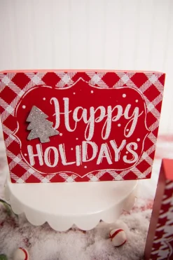 Decorator's Warehouse Red & White Christmas Block > Christmas Decor|Peppermint