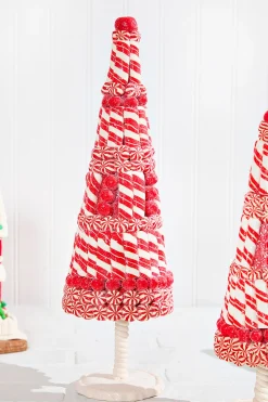 Decorator's Warehouse Red & White Clay Dough Candy Tree - Set Of 2 > Peppermint|Tabletop & Accent Trees