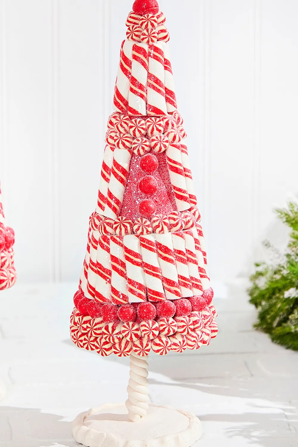 Decorator's Warehouse Red & White Clay Dough Candy Tree - Set Of 2 > Peppermint|Tabletop & Accent Trees