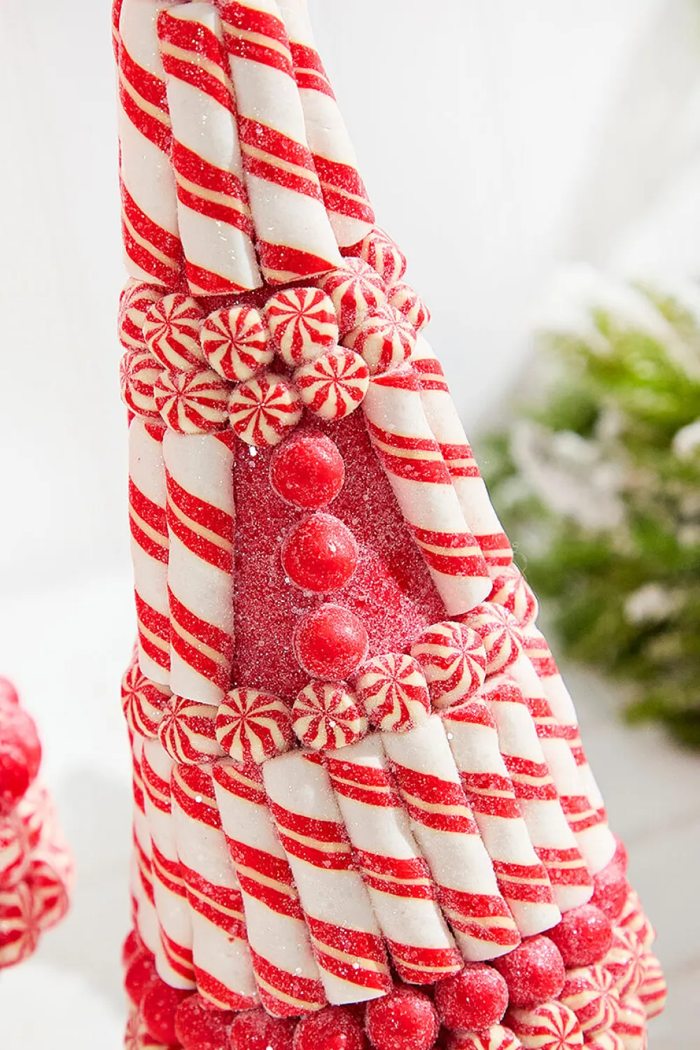 Decorator's Warehouse Red & White Clay Dough Candy Tree - Set Of 2 > Peppermint|Tabletop & Accent Trees