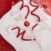Decorator's Warehouse 23” Red & White Glitter Curly Ball Stem > Christmas Sprays|Christmas Decor