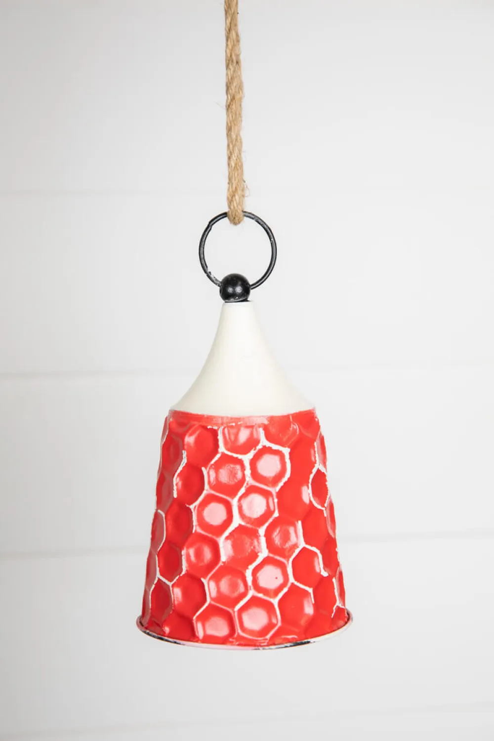 Decorator's Warehouse 9” Red/White Metal Bell Ornament > Christmas Decor|Believe