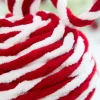 Decorator's Warehouse 4" Red & White Plush Ball Ornament > Christmas Decor|Christmas Ornaments