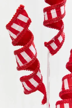 Decorator's Warehouse 28" Red & White Stripe Curly Spray > Christmas Sprays|Christmas Decor