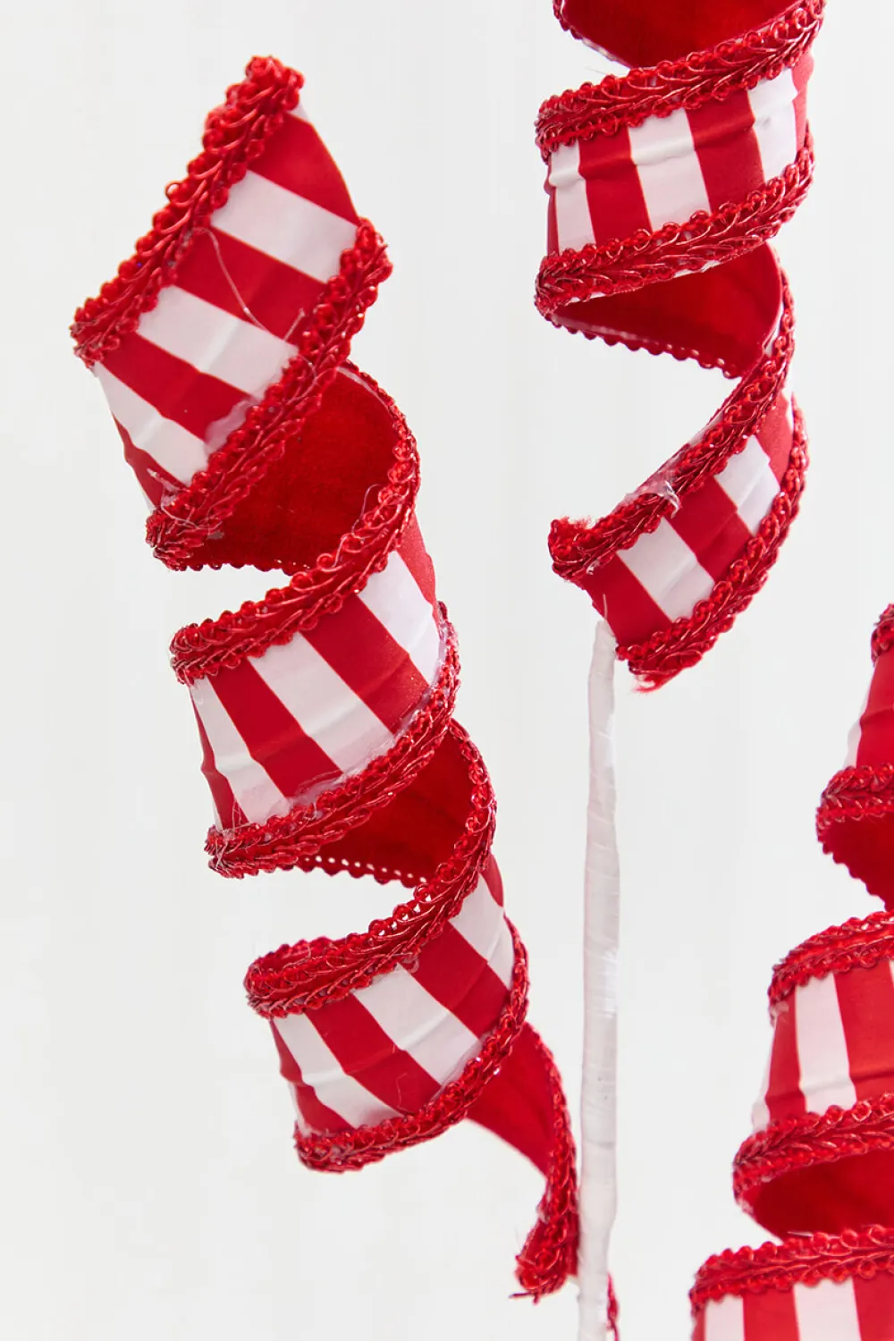 Decorator's Warehouse 28" Red & White Stripe Curly Spray > Christmas Sprays|Christmas Decor