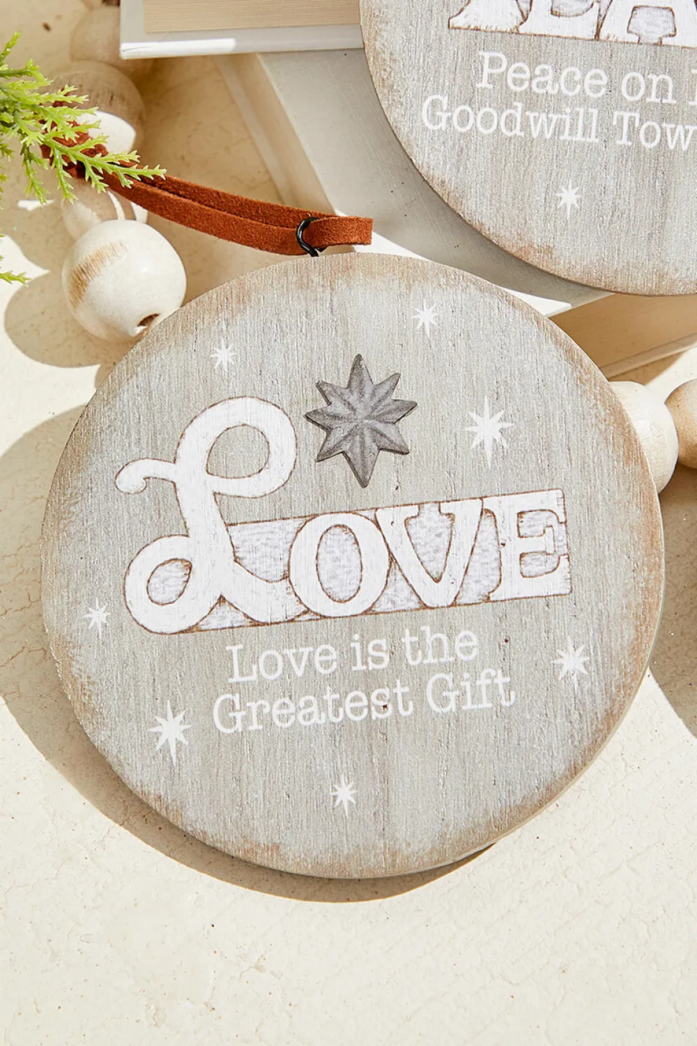 Decorator's Warehouse 4.5" Religious Wood Disc Ornament > Christmas Decor|Nativity Ornaments