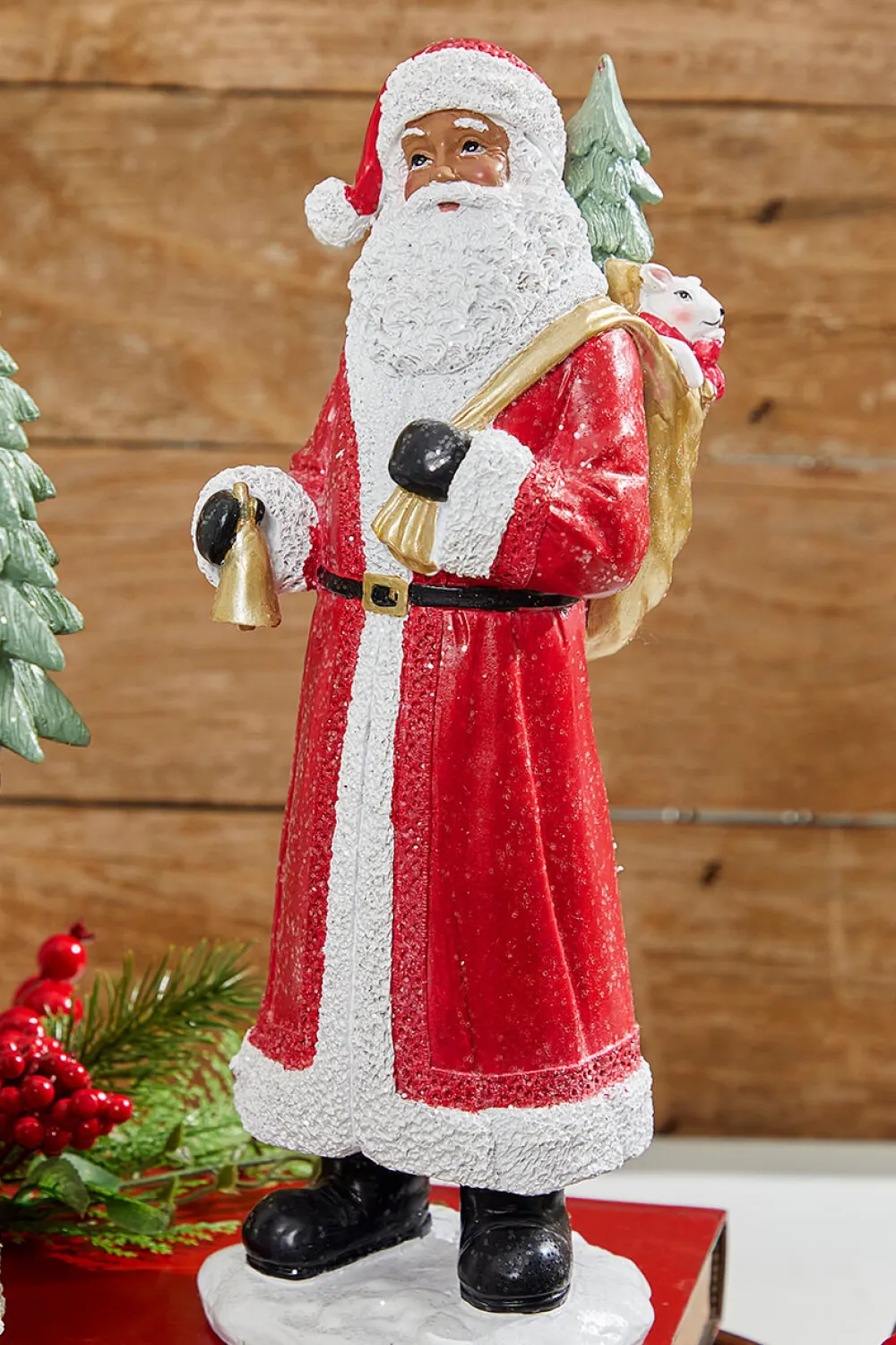Decorator's Warehouse 13” Resin African-American Santa > Cardinal|Farmhouse