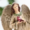 Decorator's Warehouse 12" Resin Angel with Cardinal > Cardinal|Santas & Angels