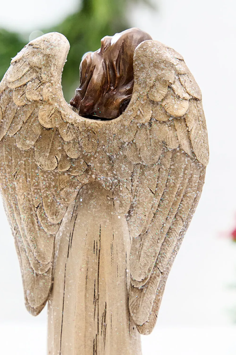 Decorator's Warehouse 12" Resin Angel with Cardinal > Cardinal|Santas & Angels