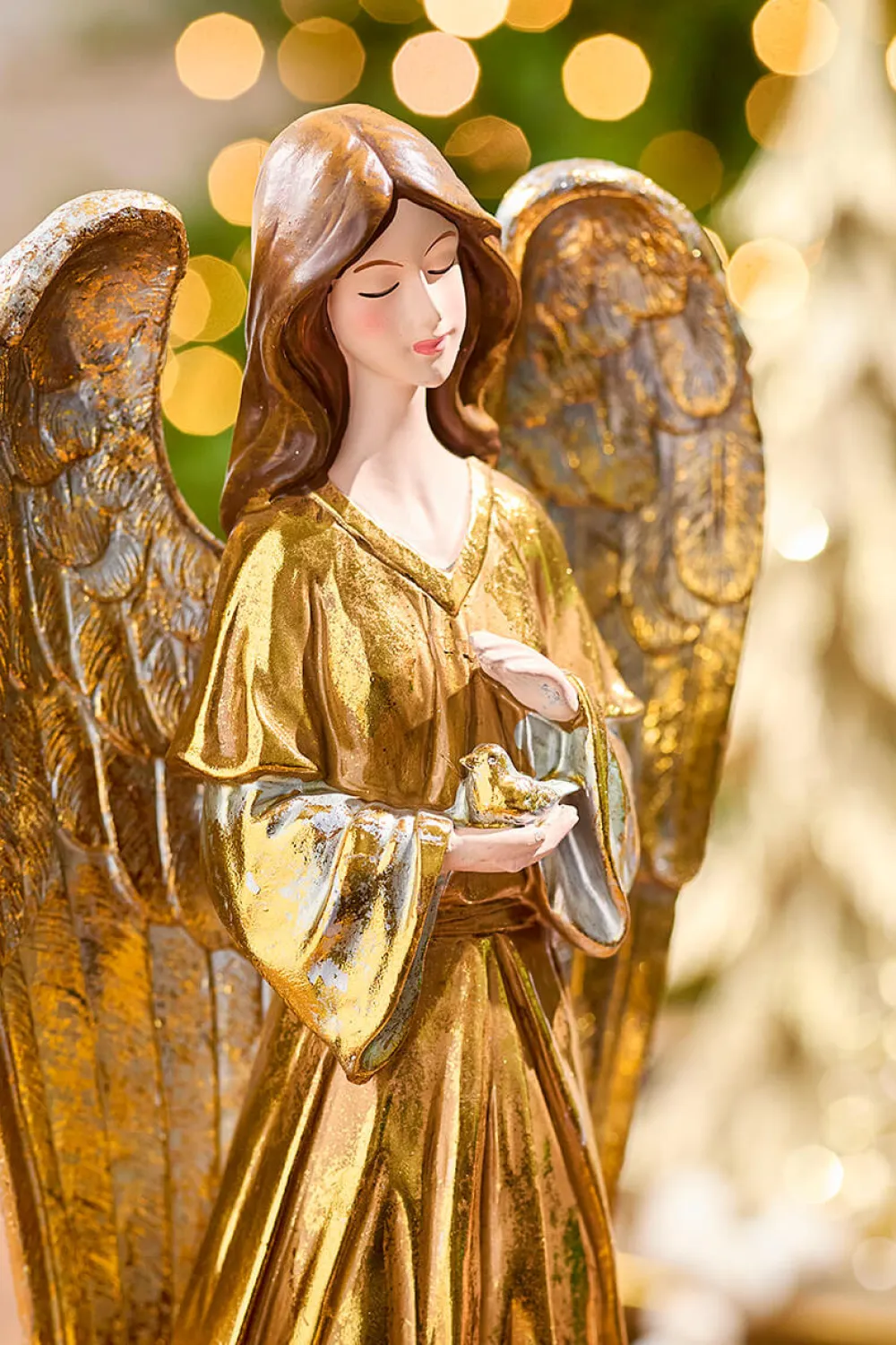 Decorator's Warehouse 18" Resin Angel With Dove > Santas & Angels|Christmas Decor