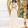 Decorator's Warehouse 13.25" Resin Angel with Harp > Santas & Angels|Christmas Decor