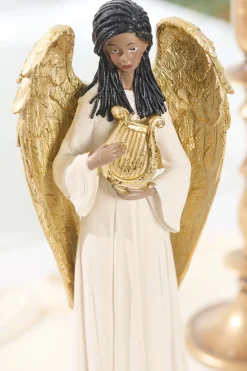 Decorator's Warehouse 13.25" Resin Angel with Harp > Santas & Angels|Christmas Decor