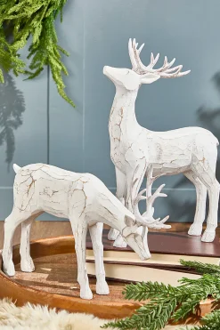 Decorator's Warehouse 12-14" Resin Carved Deer > Winter Woodland|Christmas Accents