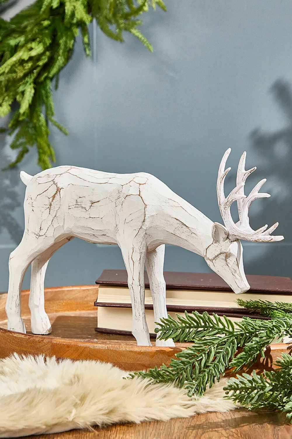 Decorator's Warehouse 12-14" Resin Carved Deer > Winter Woodland|Christmas Accents