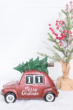Decorator's Warehouse 11.5” Resin Countdown Calendar Holiday Truck with Christmas Tree > Farmhouse|Christmas Accents