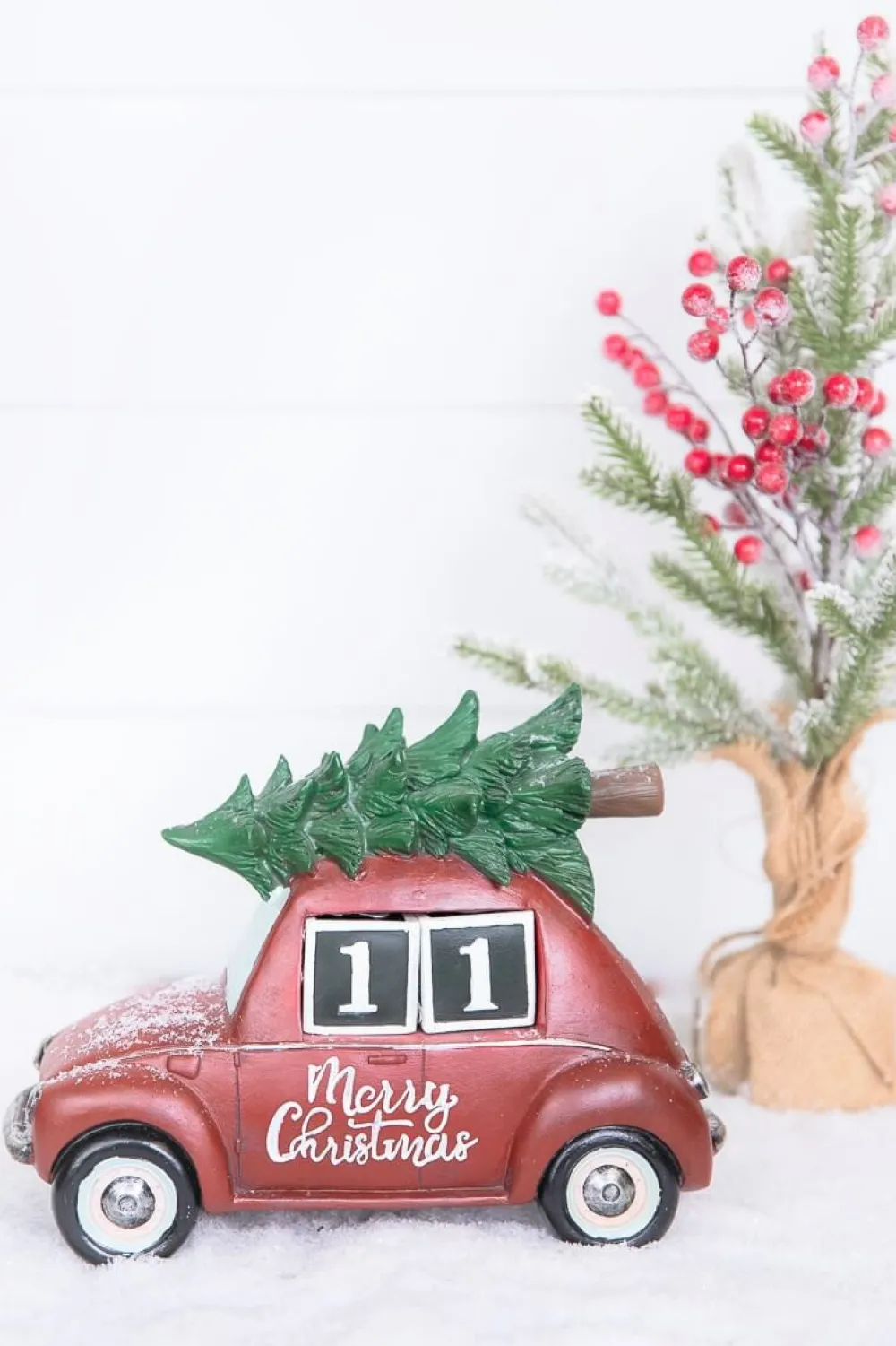 Decorator's Warehouse 11.5” Resin Countdown Calendar Holiday Truck with Christmas Tree > Farmhouse|Christmas Accents