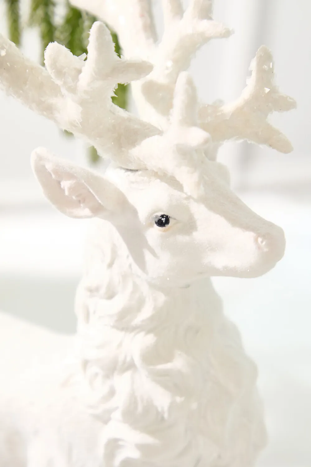 Decorator's Warehouse 20.5" Resin Frozen Forest Flocked Deer > White Christmas|Christmas Decor