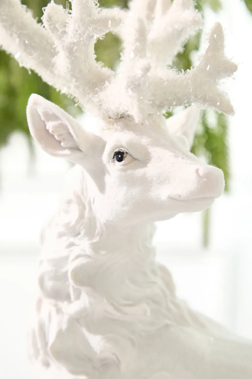 Decorator's Warehouse 20.5" Resin Frozen Forest Flocked Deer > White Christmas|Christmas Decor