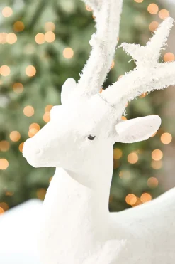 Decorator's Warehouse Resin Frozen Forest Flocked Deer > White Christmas|Christmas Decor