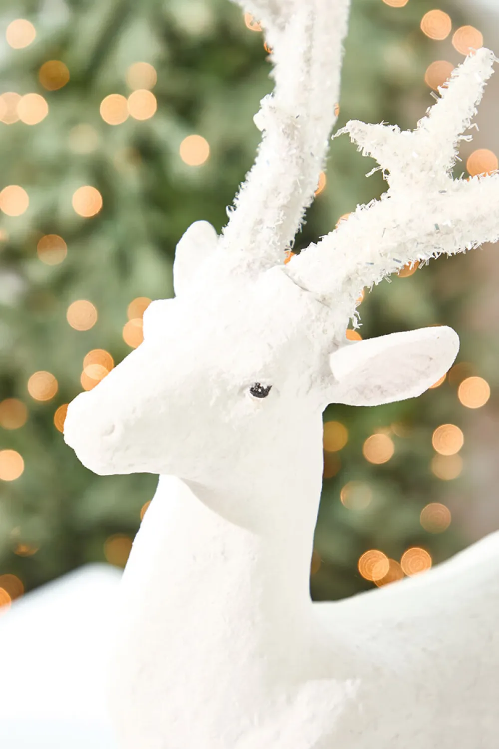 Decorator's Warehouse Resin Frozen Forest Flocked Deer > White Christmas|Christmas Decor
