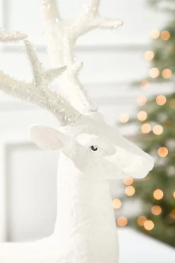 Decorator's Warehouse Resin Frozen Forest Flocked Deer > White Christmas|Christmas Decor