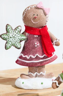 Decorator's Warehouse 8.5" Resin Gingerbread Couple with Cookies > Christmas Decor|Christmas Accents