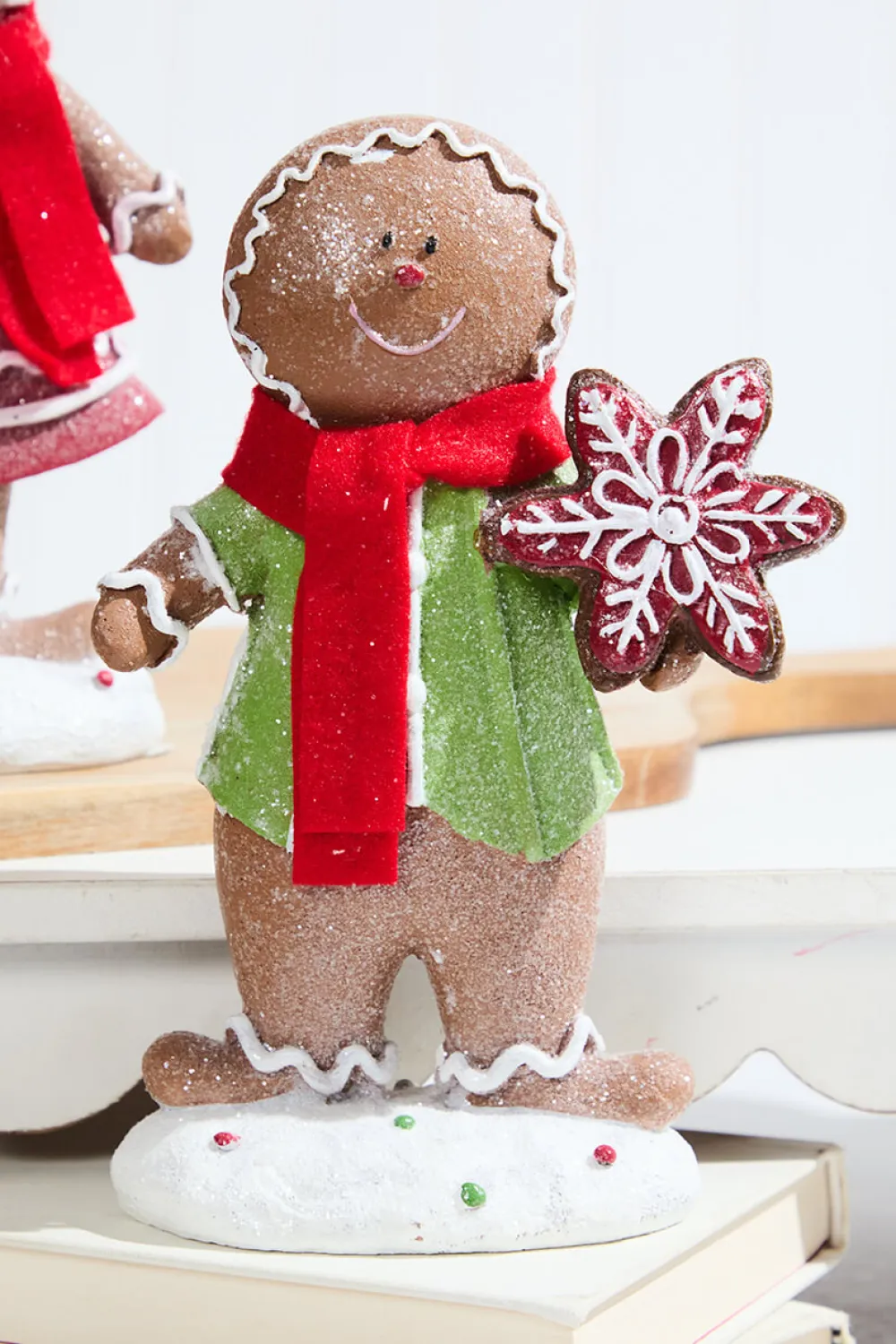 Decorator's Warehouse 8.5" Resin Gingerbread Couple with Cookies > Christmas Decor|Christmas Accents