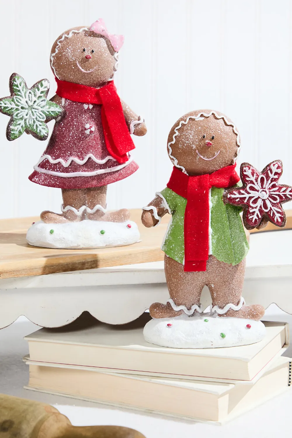Decorator's Warehouse 8.5" Resin Gingerbread Couple with Cookies > Christmas Decor|Christmas Accents