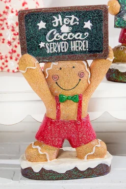 Decorator's Warehouse 9.8" Resin Gingerbread Man Holding Sign > Kristin'S Picks|Christmas Accents