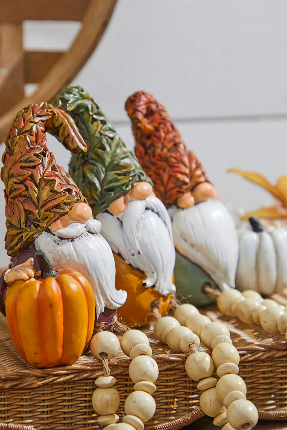 Decorator's Warehouse 10" Resin Harvest Gnomes Shelf Sitter > Christmas Decor