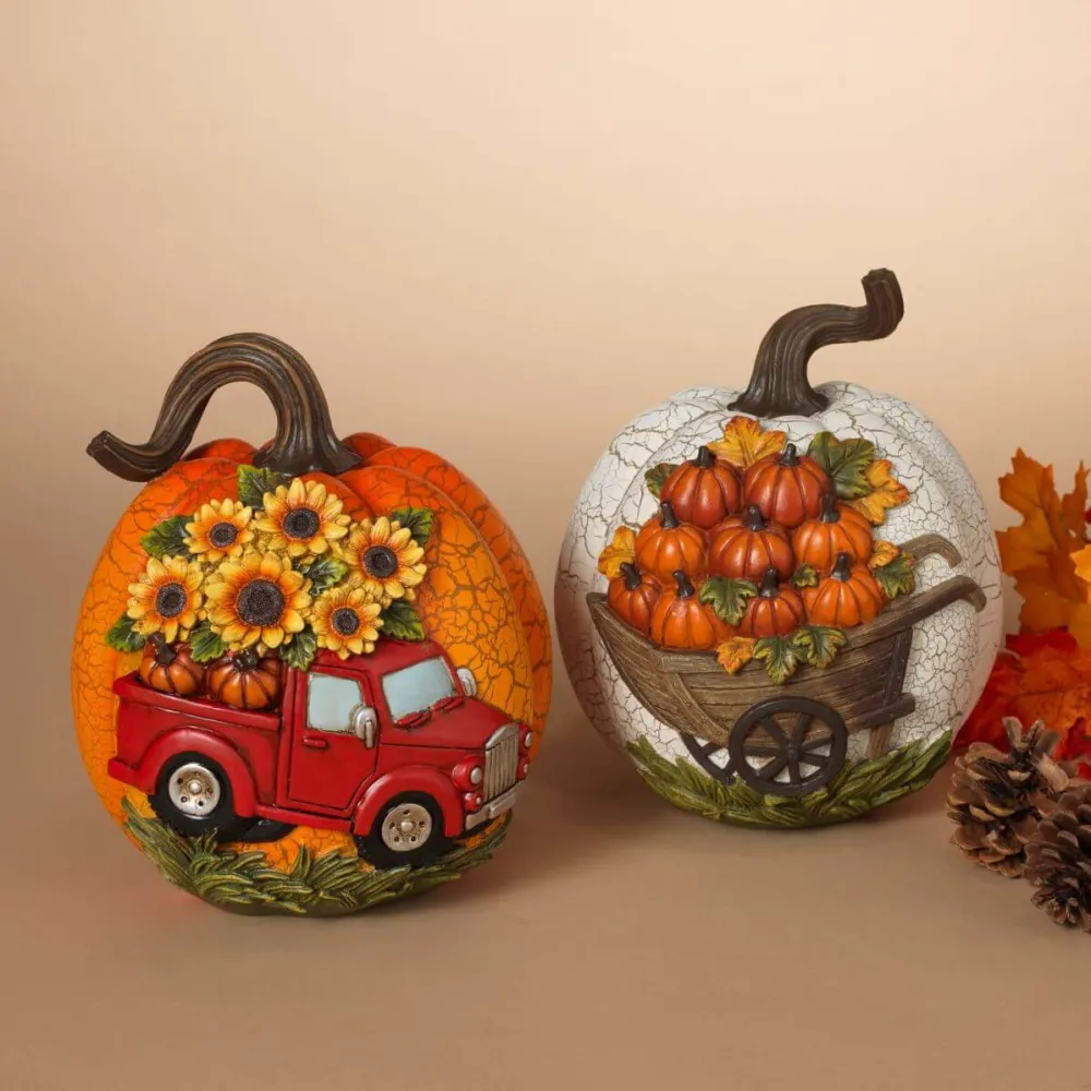Decorator's Warehouse 8.8” Resin Harvest Pumpkin > Fall Decor|Fall Decor