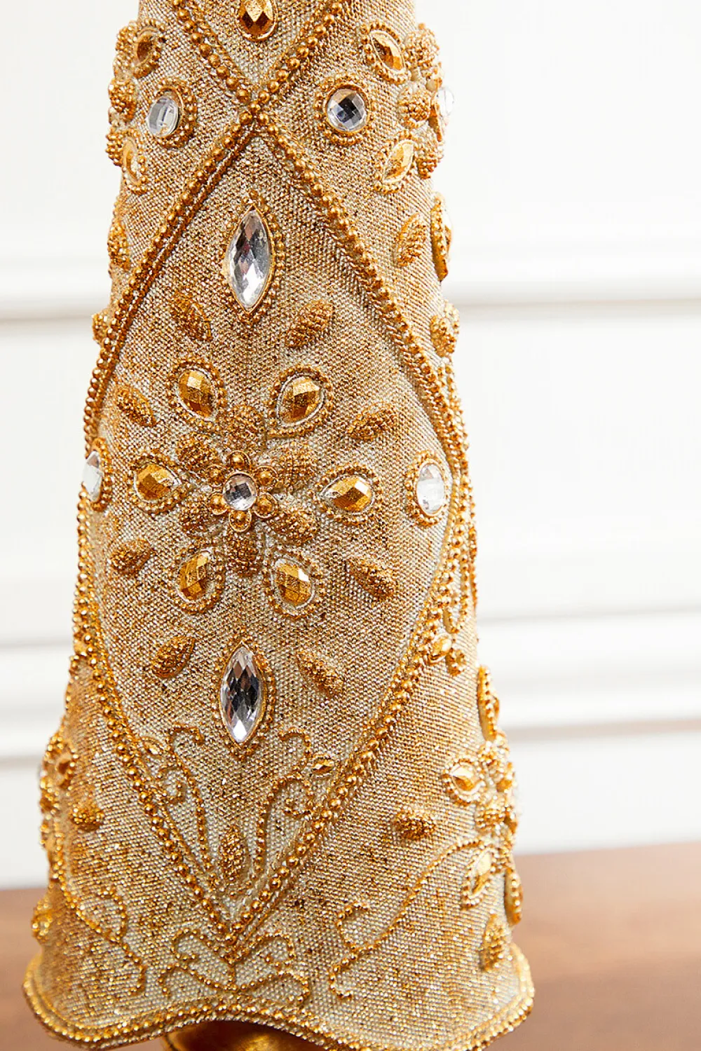 Decorator's Warehouse 26" Resin Jeweled Old World Christmas Tree > Gold & Champagne|Natural Elegance
