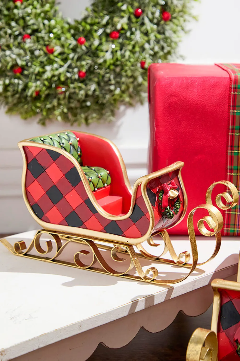 Decorator's Warehouse Resin & Metal Holiday Sleigh, Red - Set Of 2 > Nutcracker|Christmas Accents