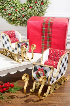 Decorator's Warehouse Resin & Metal Holiday Sleigh, White - Set Of 2 > Nutcracker|Christmas Accents