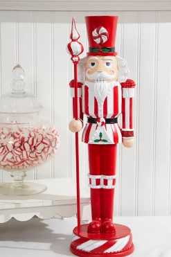 Decorator's Warehouse 24" Resin Peppermint Nutcracker > Christmas Decor|Christmas Accents