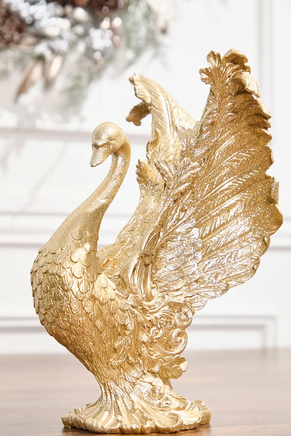 Decorator's Warehouse 14" Resin Royal Swan > Gold & Champagne|Natural Elegance