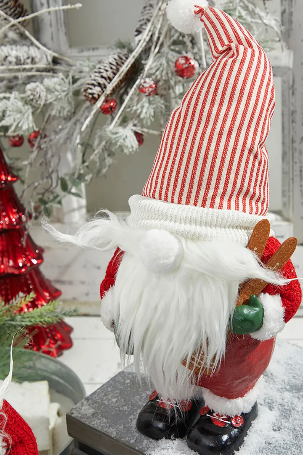 Decorator's Warehouse 13” Resin Santa Gnome Figurine > Christmas Accents|Christmas Decor