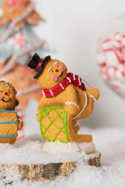 Decorator's Warehouse 4” Resin Sledding Gingerbread Man Ornament > Christmas Ornaments|Christmas Decor