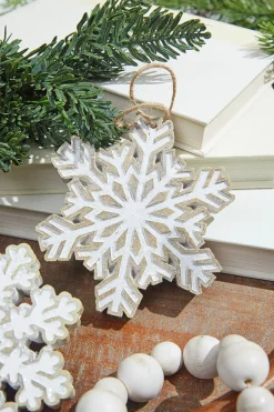 Decorator's Warehouse 5” Resin Snowflake Ornament > Christmas Ornaments|Winter Woodland