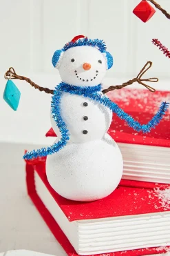 Decorator's Warehouse 4" Resin Snowman with / Earmuffs and Scarf Ornament > Christmas Ornaments|Christmas Decor